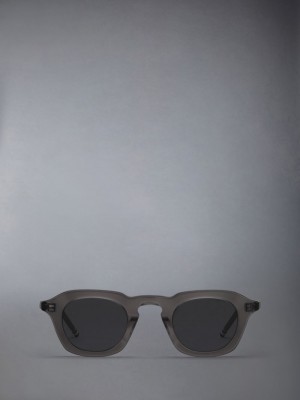 Thom Browne Acetate Oval Uomo Occhiali da Sole Grigie | SIJ69B76792