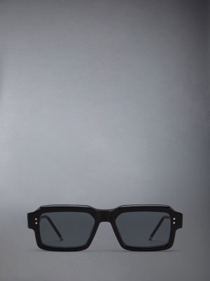 Thom Browne Acetate Rectangular Uomo Occhiali da Sole Nere | VHJ93O76181