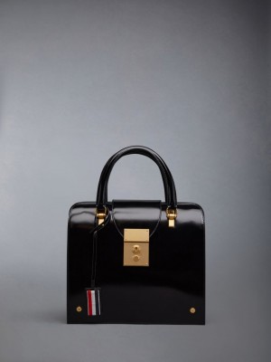 Thom Browne Calf Leather Mrs. Junior Donna Borse Tote Nere | QLD23N44495