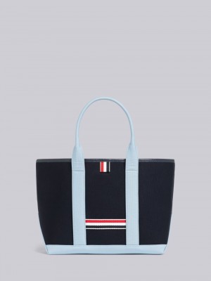 Thom Browne Canvas Interlock Small Tool Uomo Borse Tote Blu | SMR91H99454