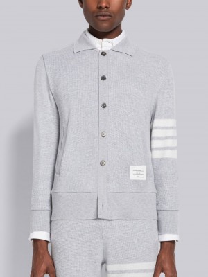 Thom Browne Cashmere Waffle 4-Bar Jacket Uomo Cardigan Grigie | HBN51Y20386