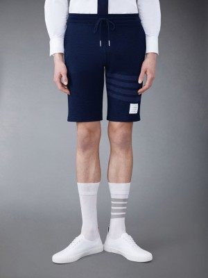 Thom Browne Classic Loopback 4-Bar Uomo Pantaloncini Di Felpa Blu | ZCS86K42067