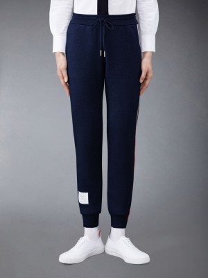 Thom Browne Classic Loopback Stripe Donna Pantaloni Tuta Blu | EUC60L86795