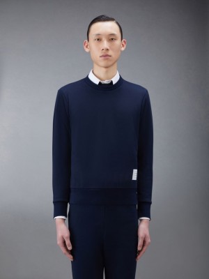 Thom Browne Classic Loopback Stripe Uomo Pullover Blu | XLQ71Y62312