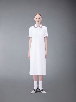 Thom Browne Classic Pique Polo Donna Vestito Bianche | VNI27O83697