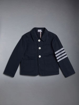 Thom Browne Cotton 4-Bar Ragazzo Giacche Blu | ISW65N86017