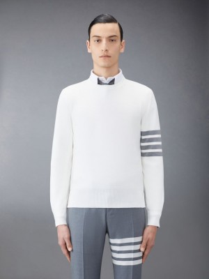 Thom Browne Cotton Crepe Uomo Pullover Bianche | WCY65X58955