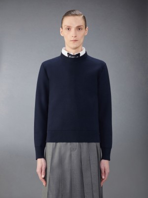 Thom Browne Cotton Milano Stitch Uomo Pullover Blu | BNL33F95196