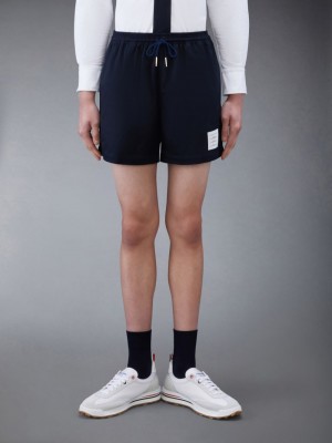 Thom Browne Cotton Twill Drawstring Rugby Uomo Pantaloncini Blu | GNK25A96752