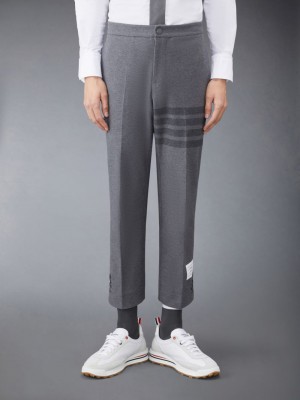 Thom Browne Double Face Tech Twill Slim Uomo Pantaloni Grigie | XTD75R00770