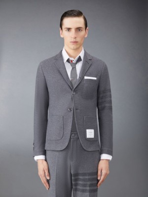 Thom Browne Double Face Tech Twill Sport Uomo Cappotti Grigie | HRI62L42736