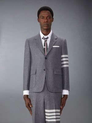 Thom Browne Flannel 4-Bar Unstructured Straight Fit Sport Uomo Cappotti Grigie | AZF91C63697