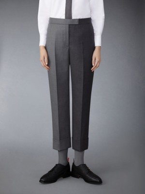 Thom Browne Funmix Twill Classic Back Strap Donna Pantaloni Grigie | XWH65H48895