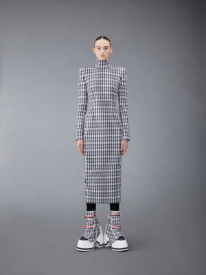 Thom Browne GROSGRAIN TWEED FITTED Donna Vestito Grigie | NOO63R82174