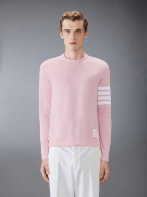 Thom Browne Jersey 4-Bar Uomo Magliette Rosa | YQO64K95770