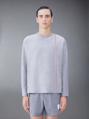 Thom Browne Jersey Oversized Uomo Magliette Grigie | GPV95O70248