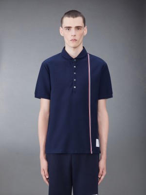 Thom Browne Jersey Short Sleeve Collection Uomo Polo Blu | SZW13L37161