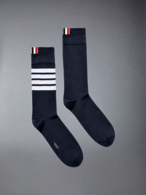 Thom Browne Lightweight Cotton 4-Bar Mid-calf Donna Calzini Blu | ZKT89M86803