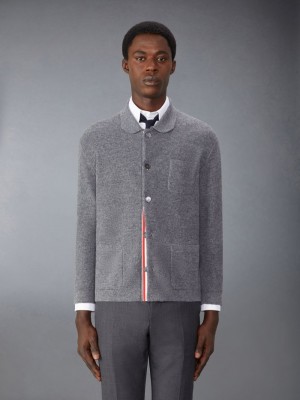 Thom Browne Merino Wool Washed Pique Uomo Giacche Grigie | JNL39D72388