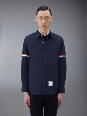 Thom Browne Nylon Armband Jacket Uomo Camicie Blu | EXB73D70822