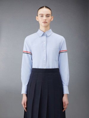 Thom Browne Oxford Classic Round Collar Donna Camicie Blu Chiaro | WHD01A95056