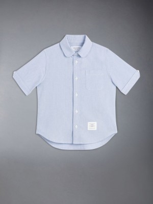 Thom Browne Oxford Round Collar Ragazzo Camicie Blu | QJW08G82728