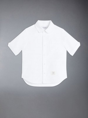 Thom Browne Oxford Round Collar Ragazzo Camicie Bianche | FIU52B78647