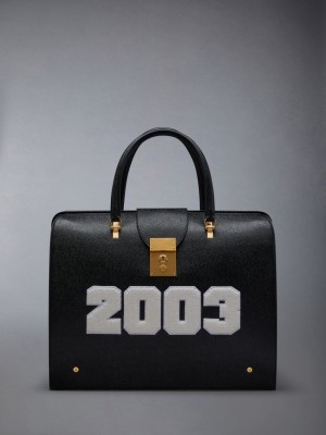 Thom Browne PEBBLE GRAIN LEATHER 2003 MR. Uomo Borsa Da Viaggio Nere | OUX43N12837