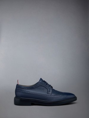 Thom Browne Pebble Grain Leather Longwing Uomo Scarpe Brogue Blu | YDL39W42407