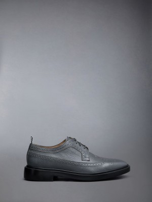 Thom Browne Pebble Grain Leather Longwing Uomo Scarpe Brogue Grigie | LPB22Y48311