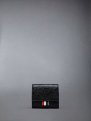 Thom Browne Pebble Grain Leather Small Purse With Coin Compartment Uomo Portafogli Nere | JHK98U26983