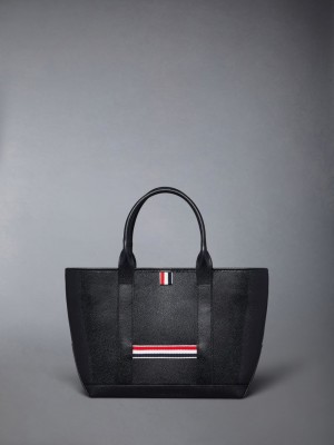 Thom Browne Pebble Grain Small Tool Uomo Borse Tote Nere | FVA81I43491