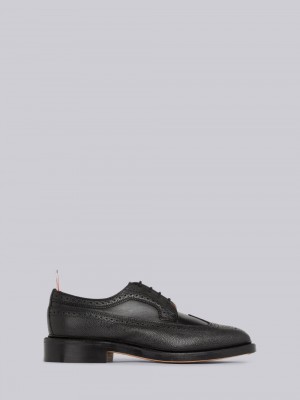 Thom Browne Pebbled Calfskin Mix Longwing Uomo Scarpe Brogue Nere | FFZ30Z39658