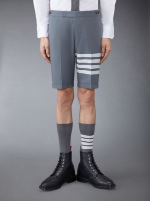 Thom Browne Plain Weave 4-Bar Low Rise Uomo Pantaloncini Grigie | VYG75M59587