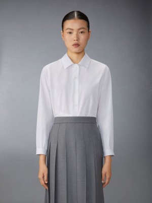 Thom Browne Poplin Tucked Donna Camicie Bianche | QFA79Q88795