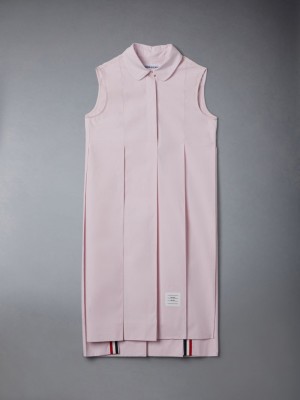 Thom Browne Poplin Wide Pleated Shirt Ragazza Vestito Rosa | FBX01T99854