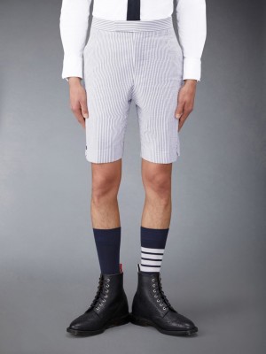 Thom Browne Seersucker Classic Backstrap Uomo Pantaloncini Bianche | BVO41R68062