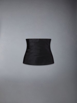 Thom Browne Silk Faille Cummerbund Corset Donna Corsetto Nere | YLB91P26073