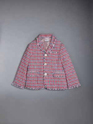 Thom Browne Summer Tweed Fray Sport Ragazzo Giacche Bianche | XAM84Y89967