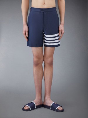 Thom Browne Swim Tech 4-Bar Uomo Boardshort Blu | RTC14V20337