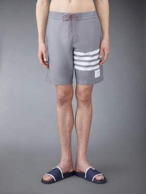 Thom Browne Swim Tech 4-Bar Uomo Boardshort Grigie | BGJ75Z41300