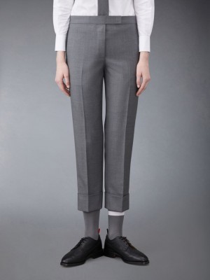 Thom Browne Twill Classic Backstrap Donna Pantaloni Grigie | DZB80F24289