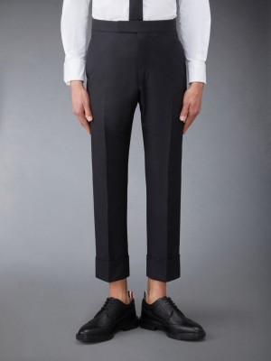 Thom Browne Twill Classic Backstrap Uomo Pantaloni Nere | UNQ79K53416