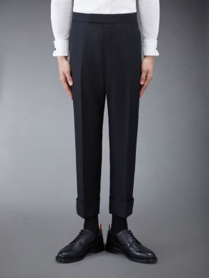 Thom Browne Twill Classic Backstrap Uomo Pantaloni Nere | ZJG15E65200