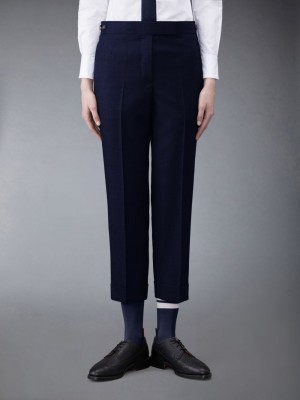 Thom Browne Twill Low Rise Slim Donna Pantaloni Blu | MWX63K45523