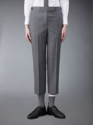 Thom Browne Twill Low Rise Slim Donna Pantaloni Grigie | TGS52K06350