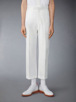 Thom Browne Typewriter Unconstructed Straight Leg Uomo Pantaloni Bianche | YFK32Y99533