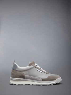 Thom Browne Vitello Calf Alumni Uomo Sneakers Grigie | WQP66K12014