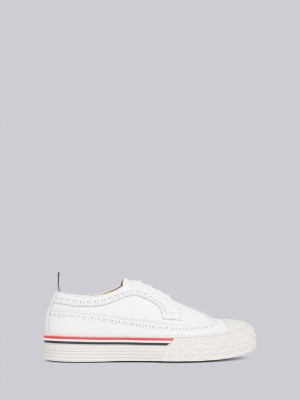 Thom Browne Vitello Calf Longwing Collegiate Low Top Donna Sneakers Bianche | PHN94Z65920