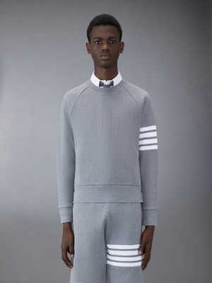 Thom Browne Waffle Raglan Uomo Felpe Grigie | WSC89H47750